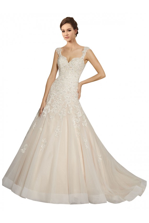 Usine Ivoire & Champagne Sirène Tulle Dentelle Robes de mariée