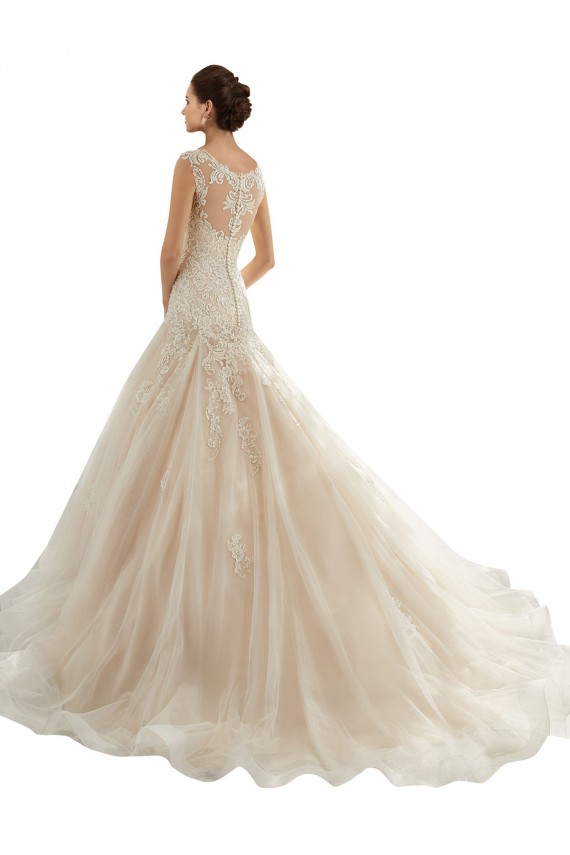 Usine Ivoire & Champagne Sirène Tulle Dentelle Robes de mariée