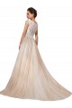 Usine Ivoire & Champagne Trapèze Col V Tulle Dentelle Robes de mariée