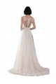 Usine Ivoire & Champagne Trapèze Illusion Balayage train Tulle Boho Robes de mariée