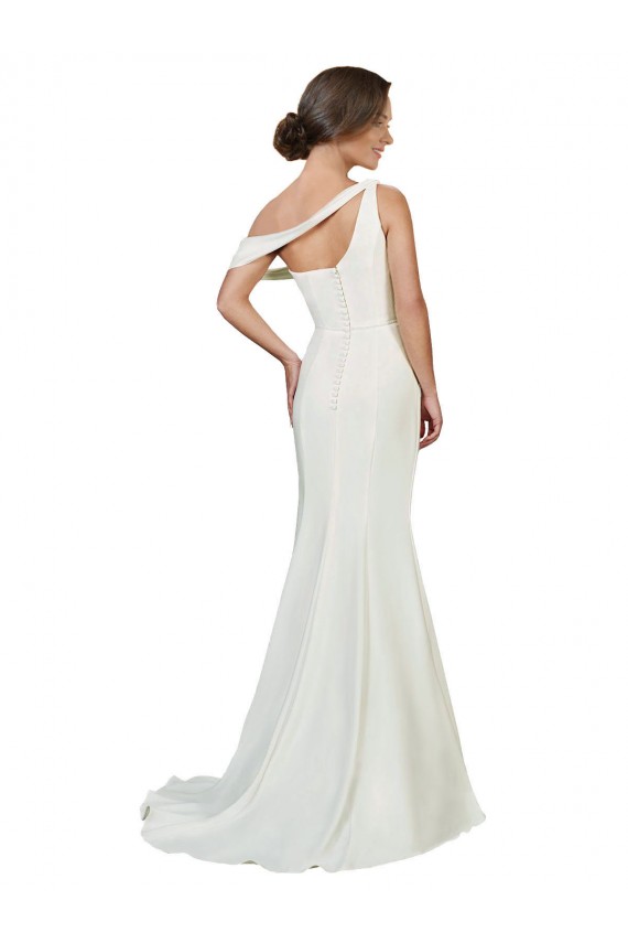 Usine Ivoire Fourreau Balayage train Crêpe Stretch Longue Formelles Robes demoiselle d'honneur / Robes de soirée / Robes de bal