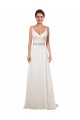 Usine Ivoire Fourreau Col V Mousseline Classique Robes de mariée