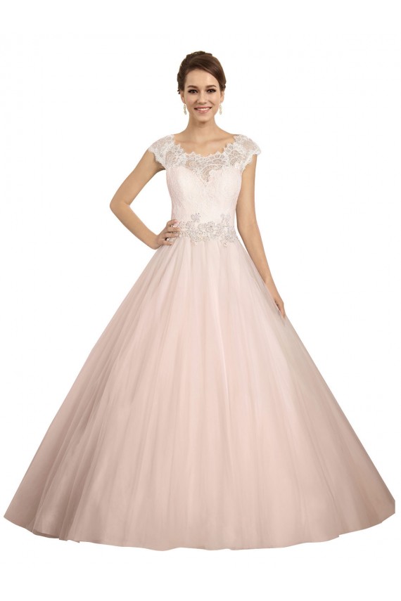 Usine Ivoire Princesse Bateau Illusion Dentelle Robes de mariée