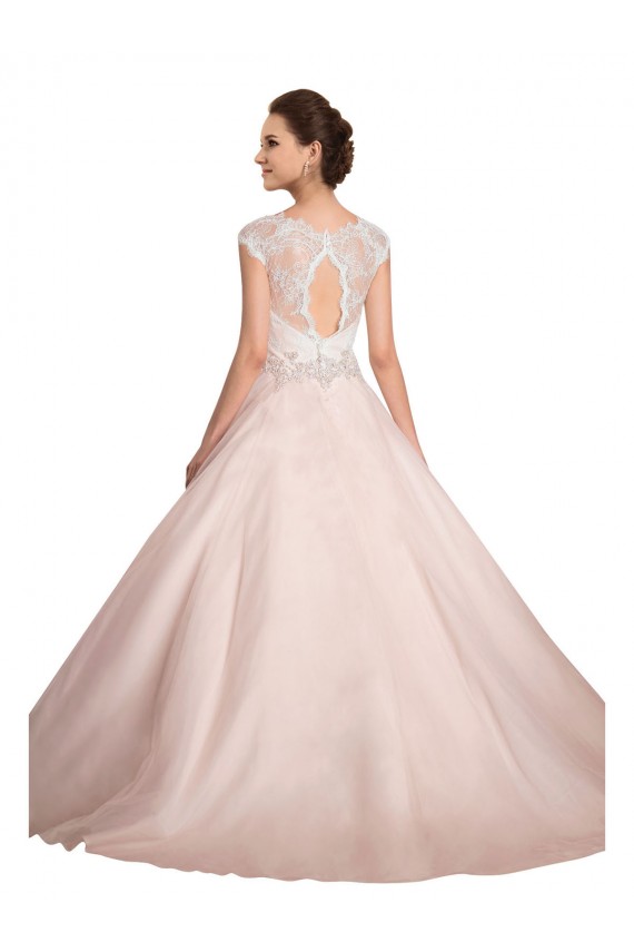 Usine Ivoire Princesse Bateau Illusion Dentelle Robes de mariée