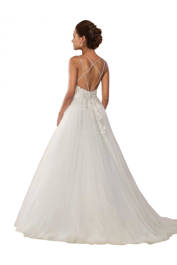 Usine Ivoire Princesse Bretelles spaghetti Tulle Dentelle Boho Robes de mariée