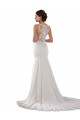 Usine Ivoire Sirène Balayage train Dentelle Crêpe Stretch Robes de mariée