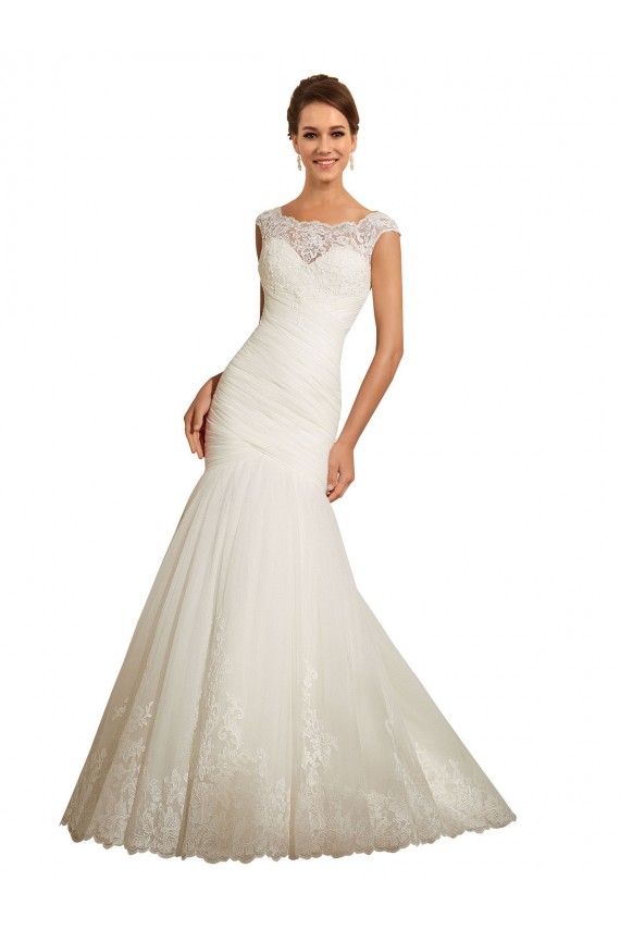 Usine Ivoire Sirène Bateau Tulle Dentelle Robes de mariée