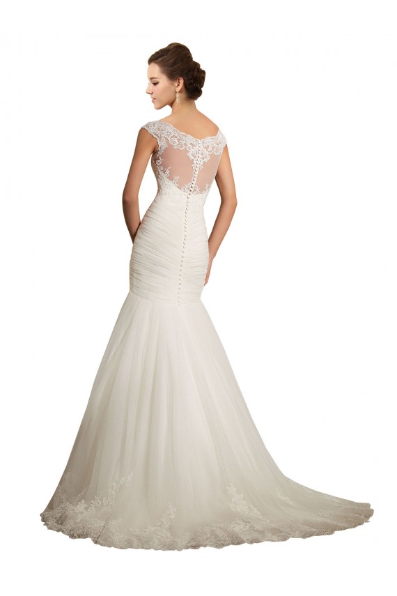 Usine Ivoire Sirène Bateau Tulle Dentelle Robes de mariée