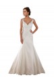 Usine Ivoire Sirène Col V Satiné Classique Robes de mariée