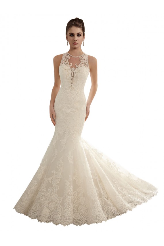 Usine Ivoire Sirène Illusion Dentelle Robes de mariée