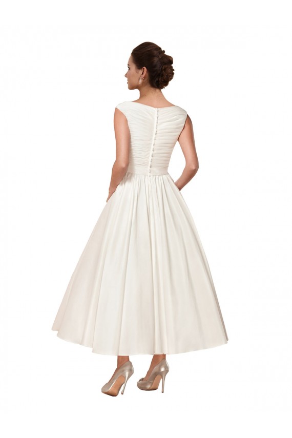 Usine Ivoire Trapèze Col V Satiné Robes de mariée