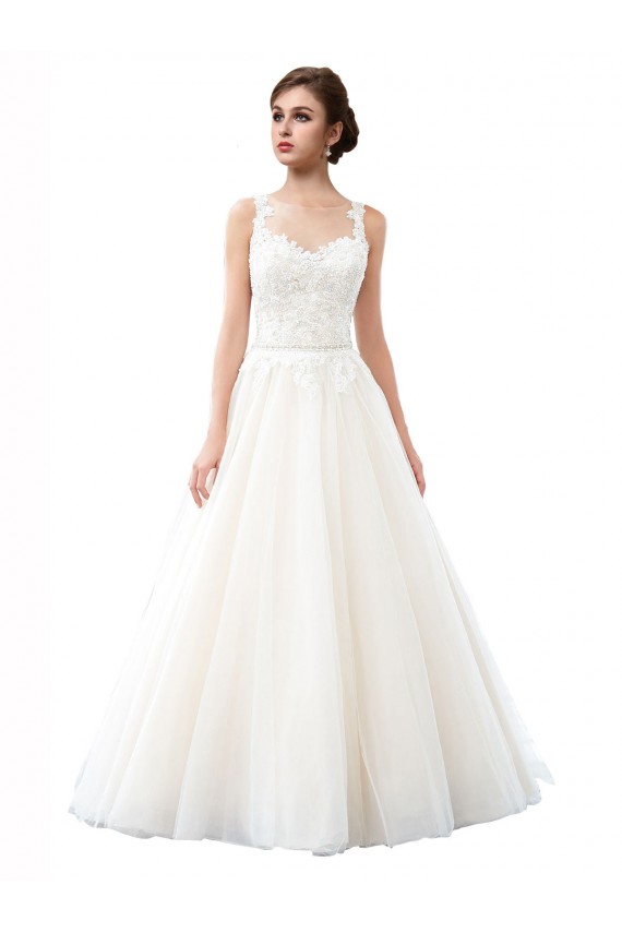 Usine Ivoire Trapèze Illusion Traîne cathédrale Tulle Dentelle Plage Robes de mariée