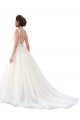 Usine Ivoire Trapèze Illusion Traîne cathédrale Tulle Dentelle Plage Robes de mariée
