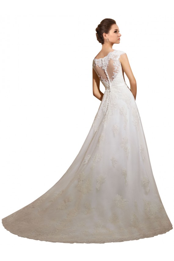 Usine Ivoire Trapèze Illusion Tulle Dentelle Classique Robes de mariée