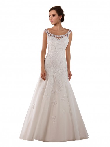 Usine Ivoire Trapèze Scoop Tulle Robes de mariée
