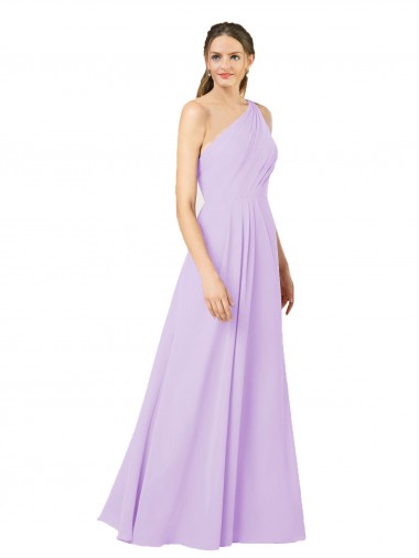 Usine Lilas Fourreau Mousseline Longue Formelles Robes demoiselle d'honneur / Robes de soirée