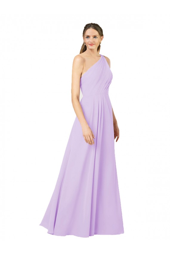 Usine Lilas Fourreau Mousseline Longue Formelles Robes demoiselle d'honneur / Robes de soirée