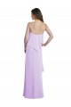 Usine Lilas Trapèze Bretelles spaghetti Scoop Mousseline Longue Robes demoiselle d'honneur