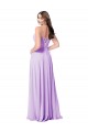 Usine Lilas Trapèze Scoop Mousseline Longue Robes demoiselle d'honneur