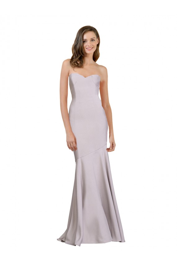 Usine Lilas arctique Sirène Sans bretelle Crêpe Stretch Longue Robes demoiselle d'honneur / Robes de bal