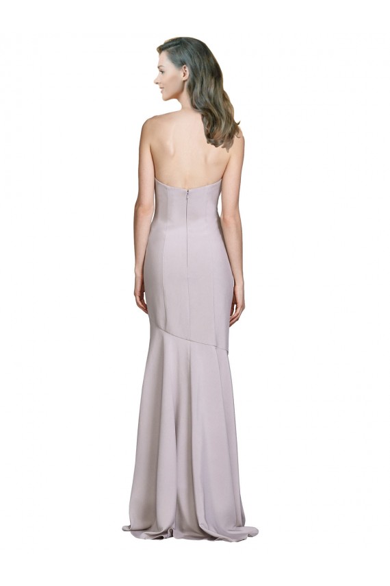 Usine Lilas arctique Sirène Sans bretelle Crêpe Stretch Longue Robes demoiselle d'honneur / Robes de bal