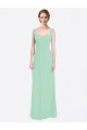 Usine Menthe verte Trapèze Mousseline Longue Robes demoiselle d'honneur