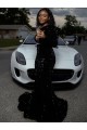 Usine Noir Fourreau Balayage train Paillettes Velours Longue Robes de bal