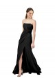 Usine Noir Fourreau Sans bretelle Crêpe Stretch Longue Formelles Robes demoiselle d'honneur / Robes de soirée / Robes de bal