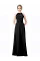 Usine Noir Trapèze Licou Mousseline Longue Robes demoiselle d'honneur