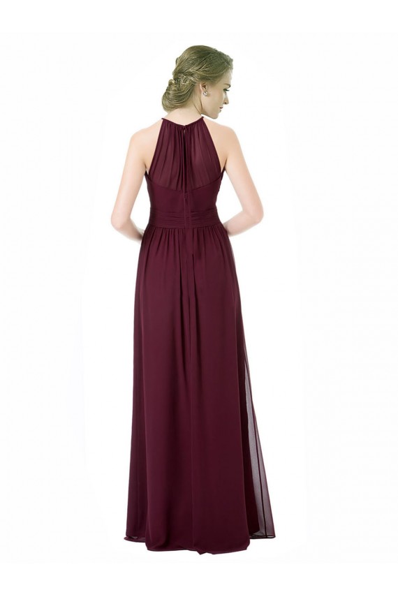 Usine Noir Trapèze Licou Mousseline Longue Robes demoiselle d'honneur