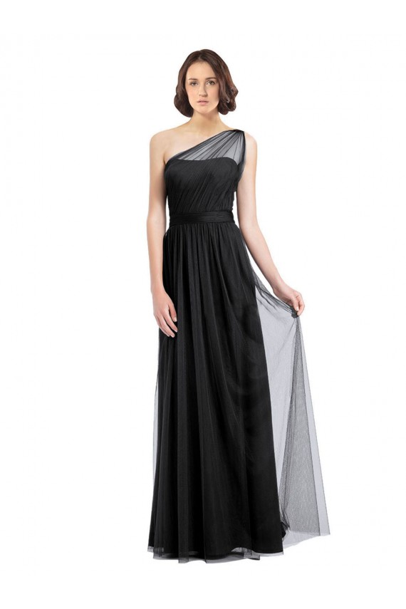 Usine Noir Trapèze Tulle Longue Robes demoiselle d'honneur
