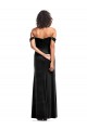 Usine Noir Trapèze Épaule Dénudée Sans bretelle Velours Stretch Longue Formelles Robes demoiselle d'honneur / Robes de soirée / Robes de bal