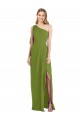 Usine Olive verte Trompette Mousseline Longue Robes demoiselle d'honneur