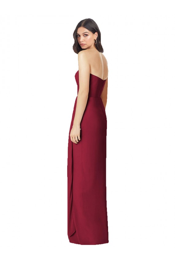 Usine Olive verte Trompette Sans bretelle Mousseline Longue Robes demoiselle d'honneur