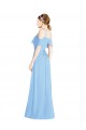 Usine Periwinkle Trapèze Licou Mousseline Longue Robes demoiselle d'honneur