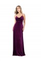 Usine Pourpre Trapèze Scoop Col V Velours Stretch Longue Formelles Robes demoiselle d'honneur / Robes de soirée / Robes de bal