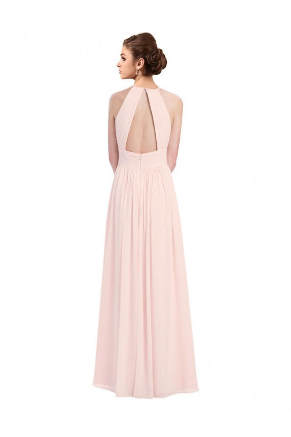 Usine Rose 42 Trapèze Licou Mousseline Longue Robes demoiselle d'honneur