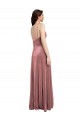 Usine Rose Cannelle Trapèze Col V Velours Stretch Longue Formelles Robes demoiselle d'honneur / Robes de soirée / Robes de bal