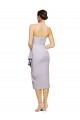 Usine Lilas arctique Fourreau Sans bretelle midi Crêpe Stretch Courte Asymétrique Robes demoiselle d'honneur / Robes de soirée / Robes de cocktail