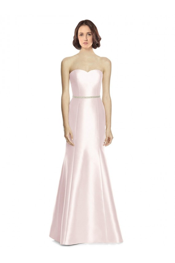 Usine Rose Sirène Sans bretelle Satiné Longue Robes demoiselle d'honneur