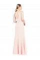 Usine Rose Trapèze Col V Crêpe Stretch Longue Formelles Robes demoiselle d'honneur / Robes de soirée / Robes de bal