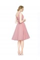 Usine Rose Trapèze Col V Tulle Courte Robes demoiselle d'honneur / Robes de cocktail