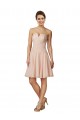 Usine Rose Trapèze Mousseline Dentelle Courte Robes demoiselle d'honneur / Robes de cocktail