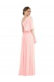 Usine Rose Trapèze Mousseline Longue Robes demoiselle d'honneur