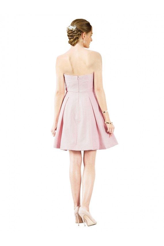Usine Rose Trapèze Satiné Courte Robes demoiselle d'honneur / Robes de cocktail