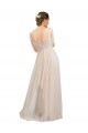 Usine Rose Trapèze Scoop Tulle Longue Robes demoiselle d'honneur