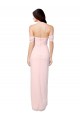 Usine Rose Trapèze Épaule Dénudée Sans bretelle Mousseline Longue Asymétrique Robes demoiselle d'honneur
