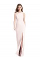 Usine Rose Trompette Bateau Crêpe Stretch Longue Robes demoiselle d'honneur / Robes de bal