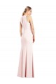 Usine Rose Trompette Col V Crêpe Stretch Longue Robes demoiselle d'honneur / Robes de bal