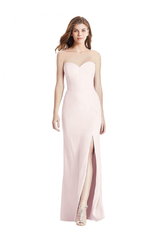 Usine Rose Trompette Sans bretelle Crêpe Stretch Longue Robes demoiselle d'honneur / Robes de bal